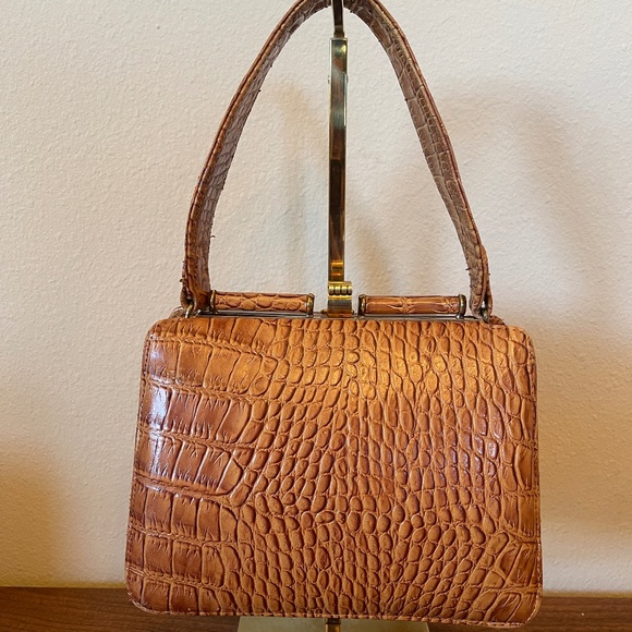 Vintage Piel Abascal Alligator Handbag Hecho En Mexico